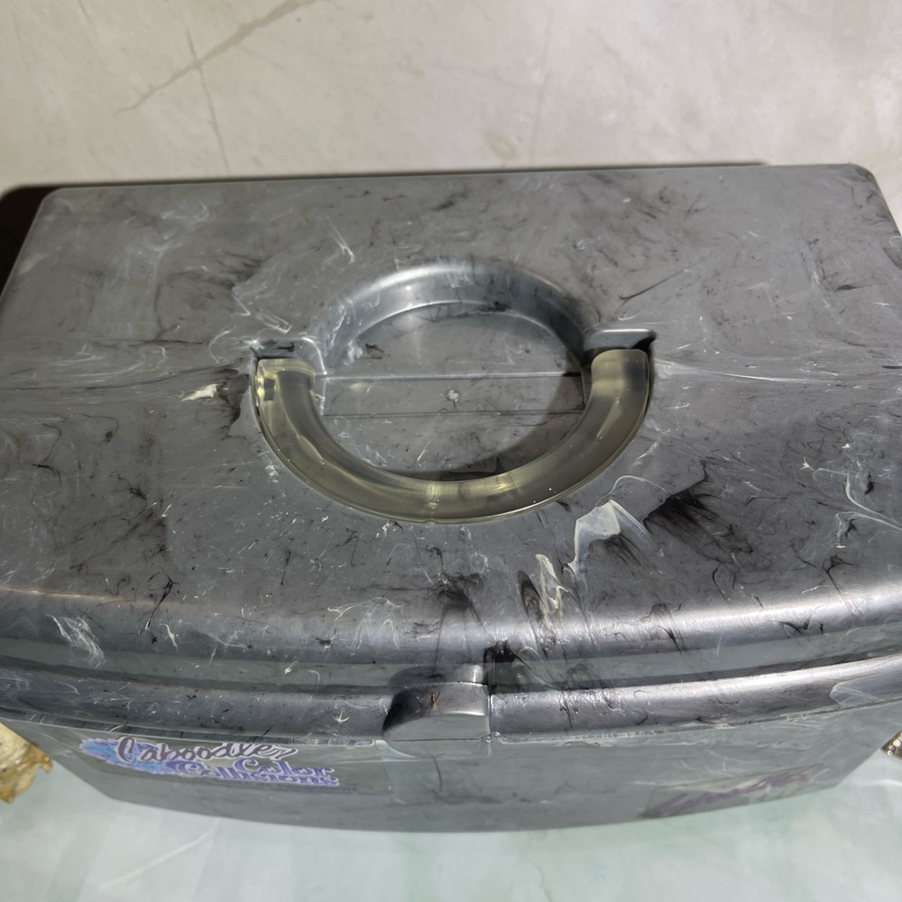 Caboodles Color Collisions Vintage Organizer Silver Marble Has a Tray & Mirror! - Picture 3 of 15